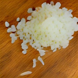 a peeled and chopped onion.