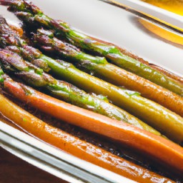 

This vegan, eggs-free, nuts-free and lactose-free side dish of crisp asparagus spears glazed with an apricot sauce is sure to add a delicious stir fry treat to your meal.