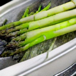 asparagus that has been rinsed with cold water.