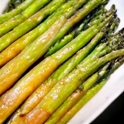 black pepper over the apricot-glazed asparagus.