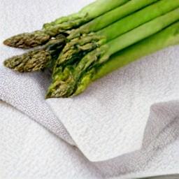 the asparagus drained of water for two minutes.