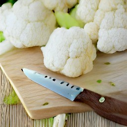 cauliflower florets, minced garlic, and chopped cilantro.