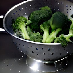 12 cups of boiled water with broccoli florets and 1 tsp of salt.