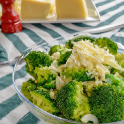 

This delicious, light side dish of broccoli florets, pine nuts, gouda cheese and olive oil is gluten-free, egg-free and soy-free.