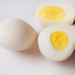 the eggs are cut in half.