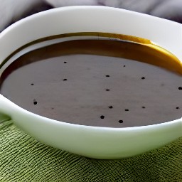 the output is a dressing made from canola oil, garlic, lemon juice, water and balsamic vinegar.