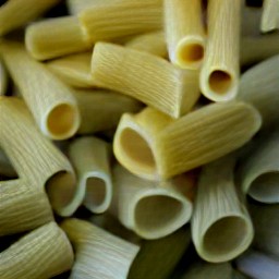 the pasta drained of water.