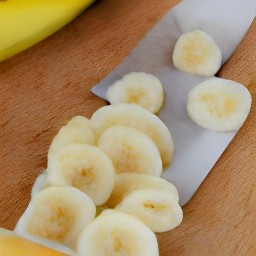 a sliced banana.