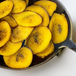 the plantain is now flipped over and can be cooked on the other side.