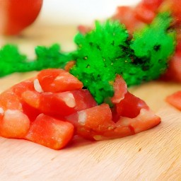 chopped tomato and parsley.