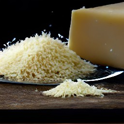 the output is grated parmesan cheese.
