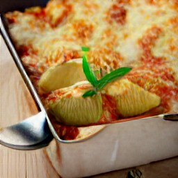 three cheese stuffed pasta shells.