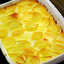 a cheddar cheese covered baking dish that has been cooked for a total of 25 minutes.