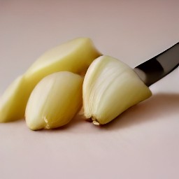 garlic that has been peeled and chopped.