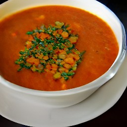 a pot of warm vegetable soup.