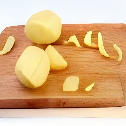 peeled potatoes.