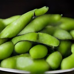 the edamame is rinsed with cold water.