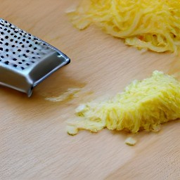 the ginger is shredded into small pieces.