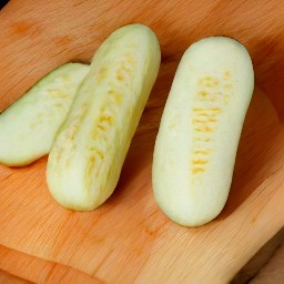cucumbers that have been peeled.