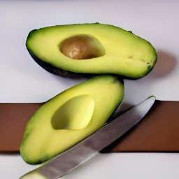 the avocados are sliced in half.