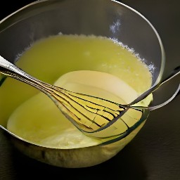 the egg mixture is added to the first bowl and whisked for 3 minutes to get a muffin mixture.