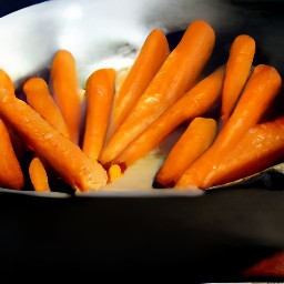baby carrots that have been cooked in hot water for 20 minutes.