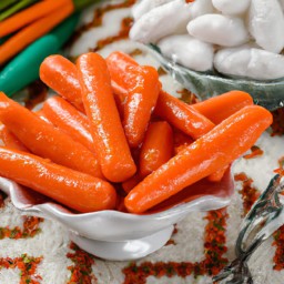 

This nuts-free side dish of ranch glazed baby carrots is a delicious combination of stir-fried vegetables, butter, brown sugar, saltine crackers and herbs.