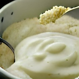 the output is a bowl of ranch dressing mix.