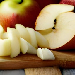 chopped apples.