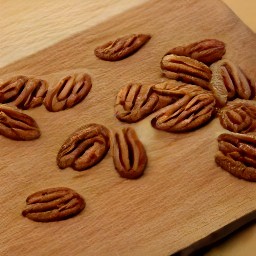 the pecans are cut in half.