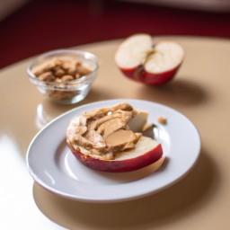 

This vegan, gluten-free, egg-free and lactose-free snack of fresh apples smothered in creamy peanut butter is an amazing treat.