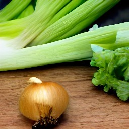 chopped onion and celery.