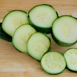 zucchini that is scrubbed with a hard brush and cut into 3/4-inch slices.