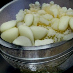 crushed peeled garlic.