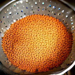 the red lentils are drained.