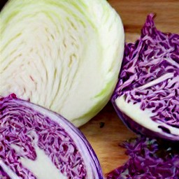 shredded cabbage, red cabbages, and napa cabbage.
