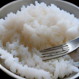 fluffy steamed rice.