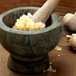 a paste made from the crushed garlic.