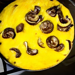the omelet is cooked on both sides and removed from the heat.