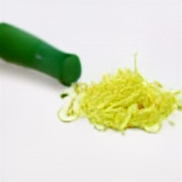 the zester will remove the lime zest in thin strips.