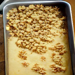 a loaf of batter is in the pan.