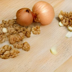 chopped onions and walnuts.