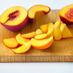 the peaches are sliced.