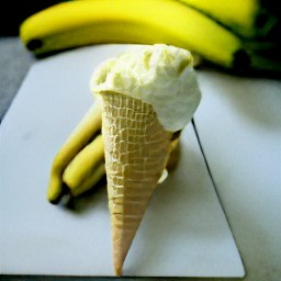 ice cream cones filled with banana ice cream.