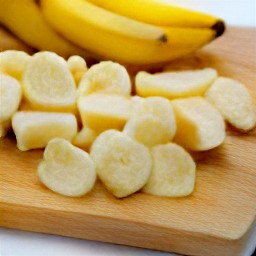the bananas cut into chunks.