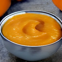 a bowl of pumpkin puree with cinnamon mixed in.