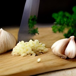 garlic that is peeled and minced, and parsley that is chopped.