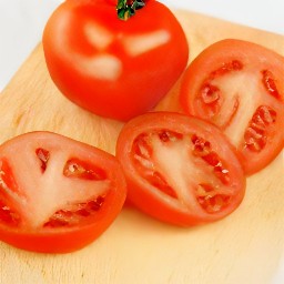 a bowl of diced tomatoes.