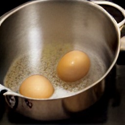 the water will boil and the eggs will cook.