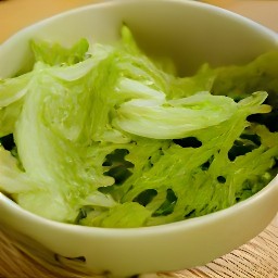 a bowl of marinated lettuce.